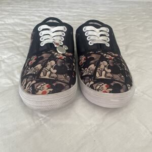 DISNEY Mickey Minnie Mouse Kiss Sneakers Shoes Women’s Sz 7.5 Bradford Exchange